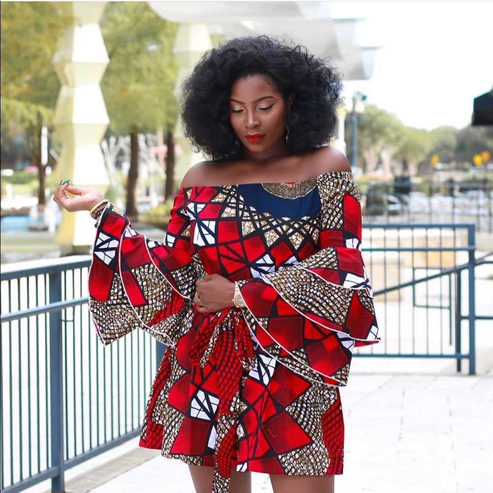 Flair By Ashi Ankara print romper Medium